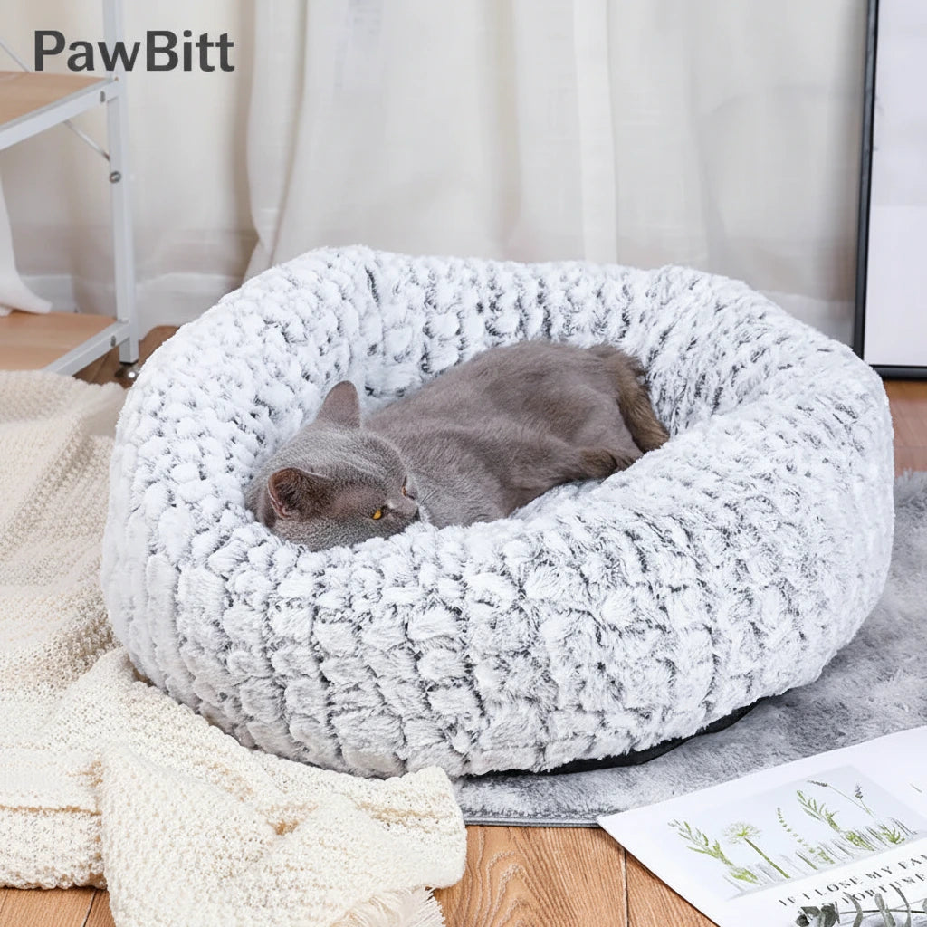 Warm Plush Cat Bed · Autumn & Winter