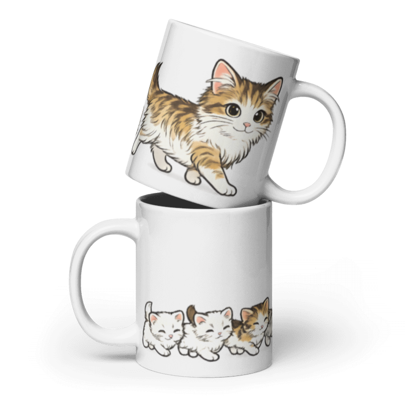 PawBitt Cats Glossy White Mug