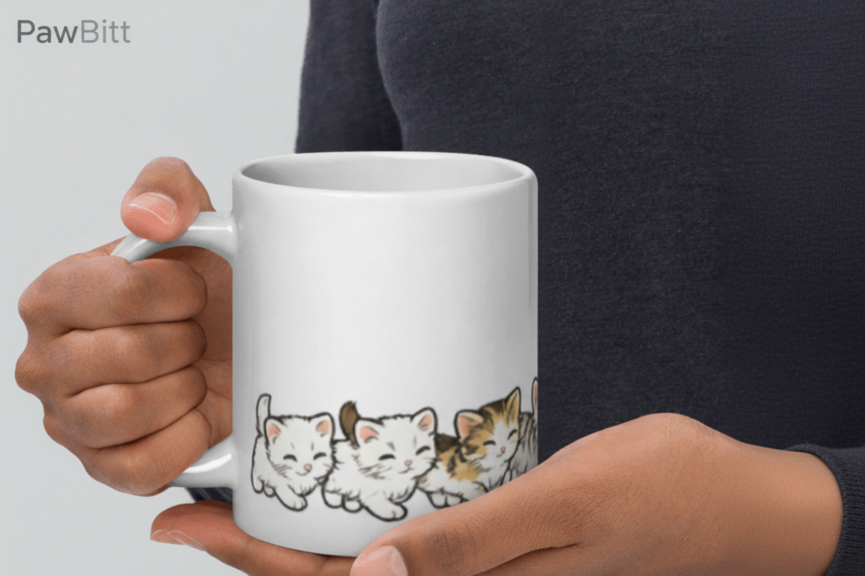 PawBitt Cats Glossy White Mug